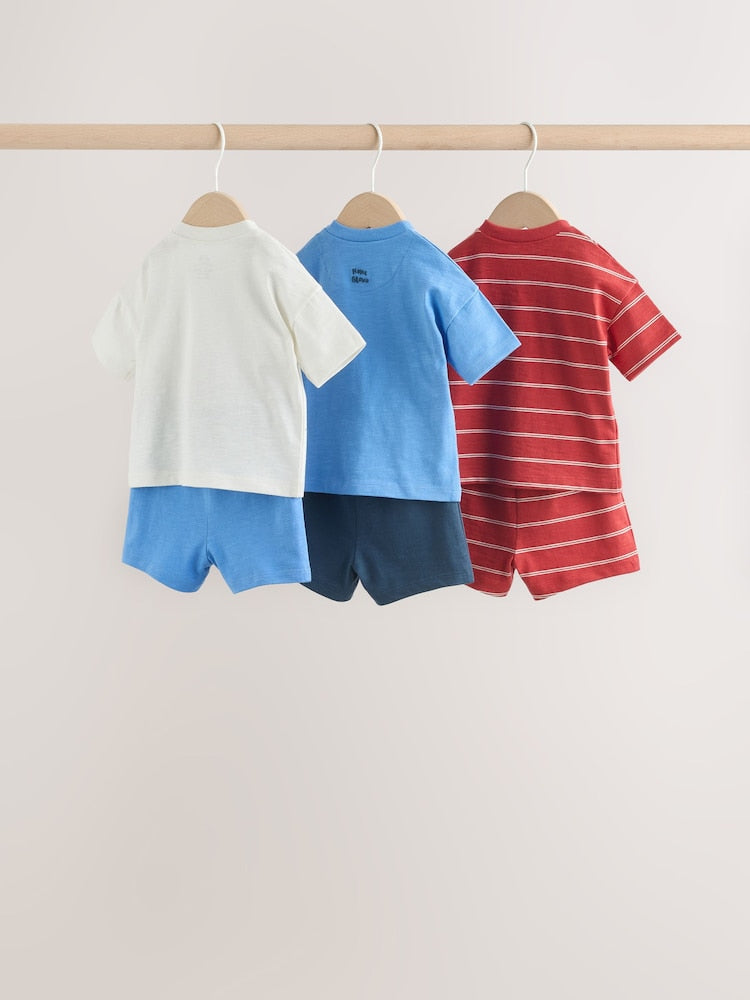 Blue/Red Homegrown Farm Tops and Shorts Baby Set 6 Piece (0mths-2yrs)