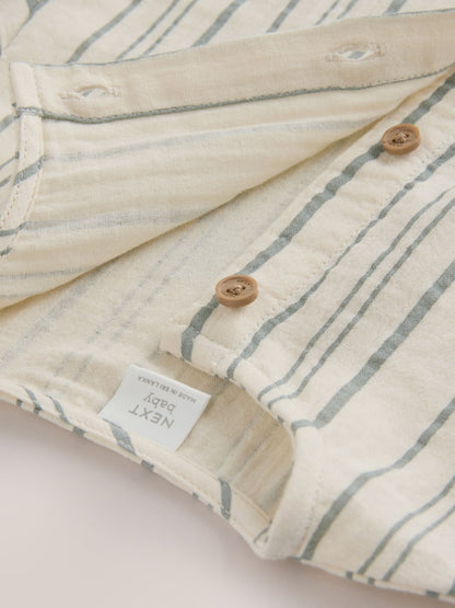 Mono Stripe Short Sleeve Baby Romper (0mths-3yrs) - Size Up to 1 Month (56cm)