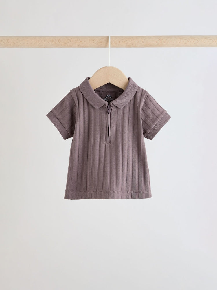 Brown Polo Top and Shorts Baby Set (0mths-2yrs)