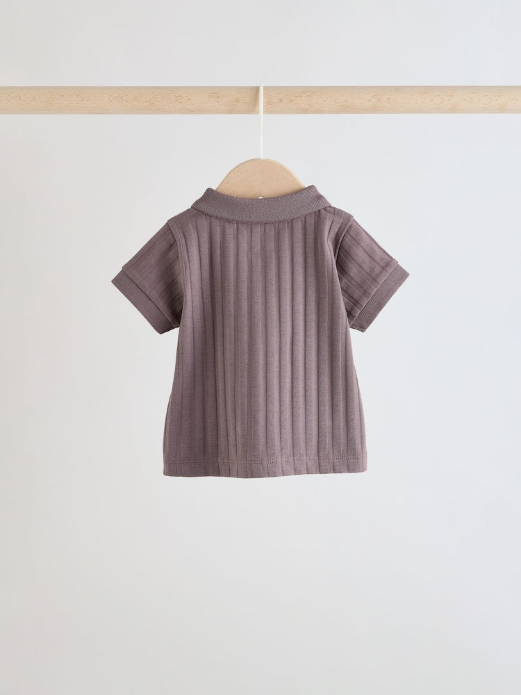 Brown Polo Top and Shorts Baby Set (0mths-2yrs)