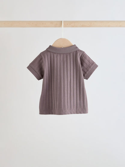 Brown Polo Top and Shorts Baby Set (0mths-2yrs)