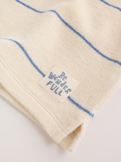 Neutral/Blue Stripe Top and Short Towelling Baby Set (0mths-2yrs)