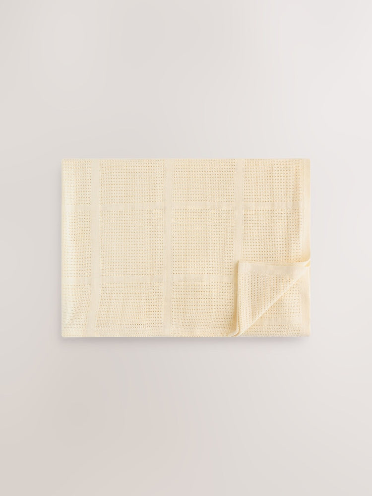 2 Pack Yellow Cotton Baby Cellular Blankets