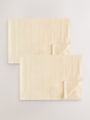 2 Pack Yellow Cotton Baby Cellular Blankets - Size 75x95