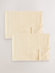 2 Pack Yellow Cotton Baby Cellular Blankets - Size 75x95