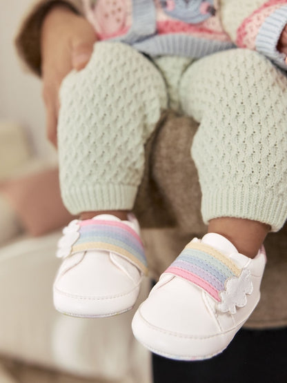 White Rainbow Baby Touch Fasten Trainers (0-24mths)