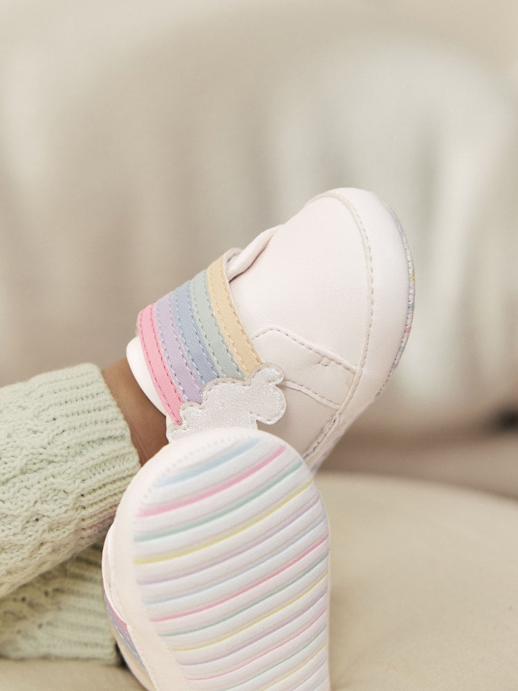 White Rainbow Baby Touch Fasten Trainers (0-24mths)