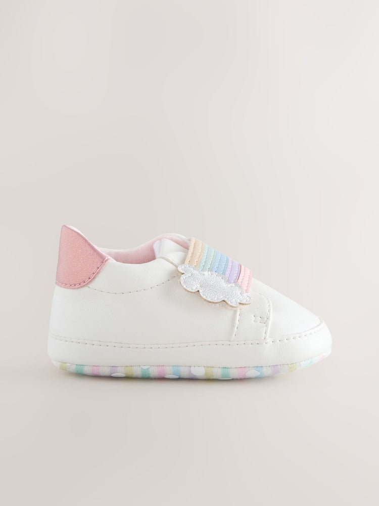 White Rainbow Baby Touch Fasten Trainers (0-24mths)