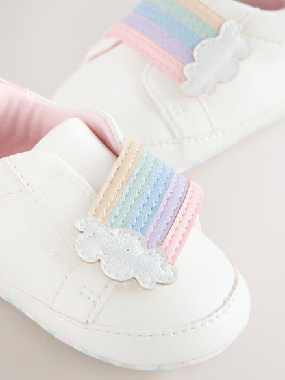 White Rainbow Baby Touch Fasten Trainers (0-24mths)