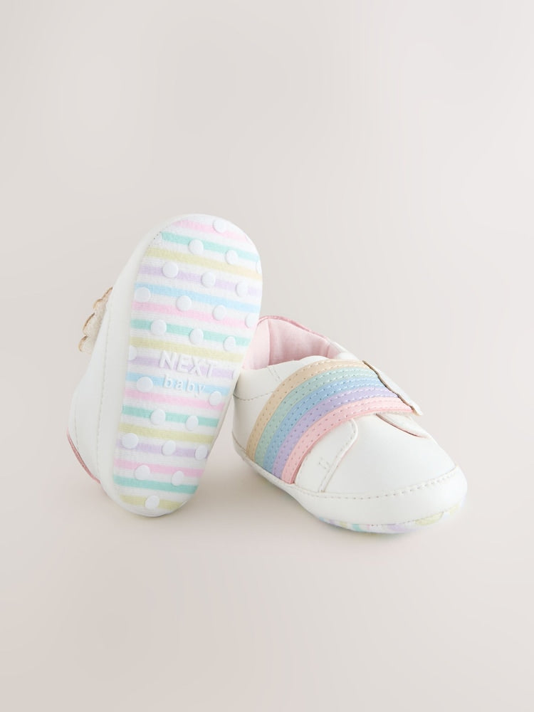 White Rainbow Baby Touch Fasten Trainers (0-24mths)
