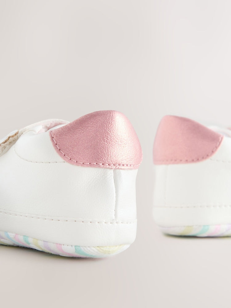 White Rainbow Baby Touch Fasten Trainers (0-24mths)