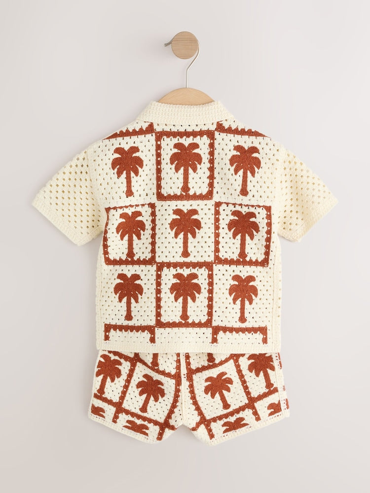 Rust Brown Crochet Palm Tree Set (12mths-7yrs)