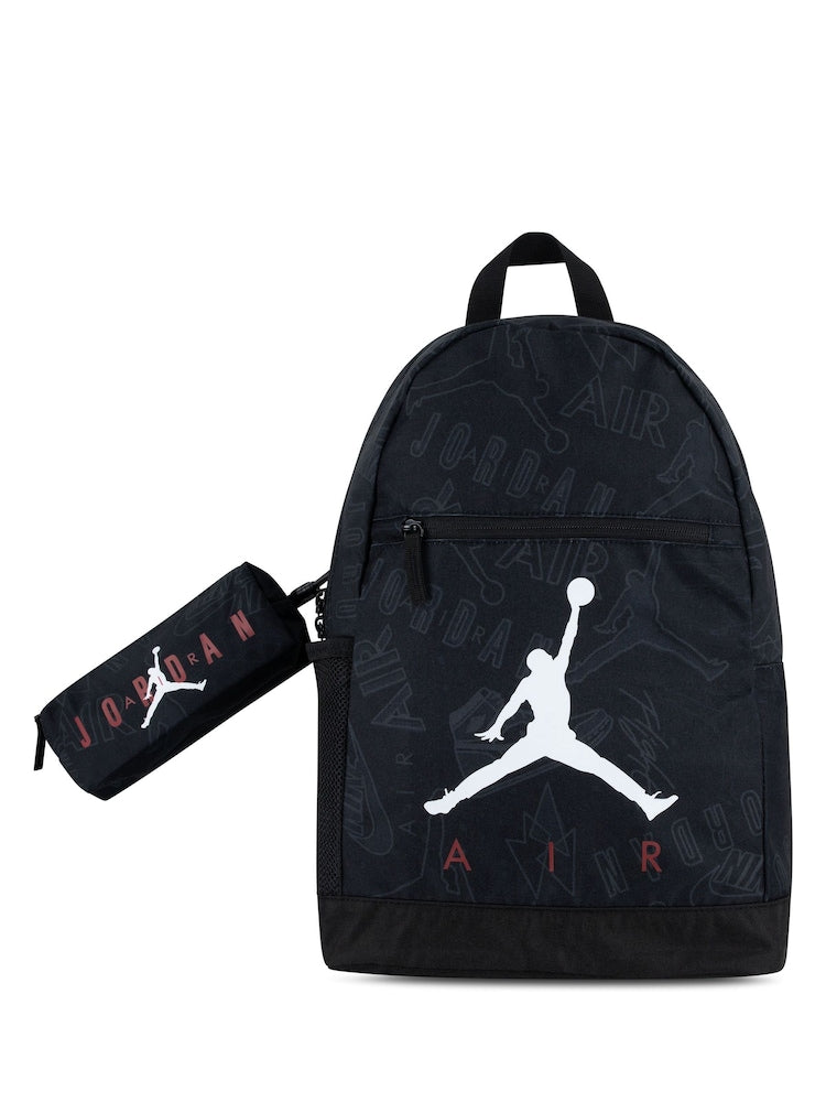 Jordan Black Red Jan Air School Backpack and Pencil Case - Size One