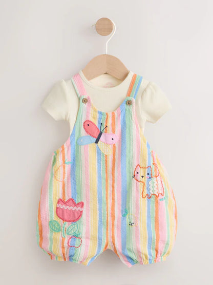 Multi Character Baby Dungarees and Bodysuits Set 2 Piece (0mths-2yrs)