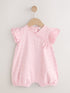 Pink Broderie Baby Romper (0mths-2yrs) - Pink / 12-18 Months (80-86cm)