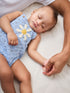 Blue Daisy Knitted Baby Romper (0mths-2yrs) - 12-18 Months (80-86cm)