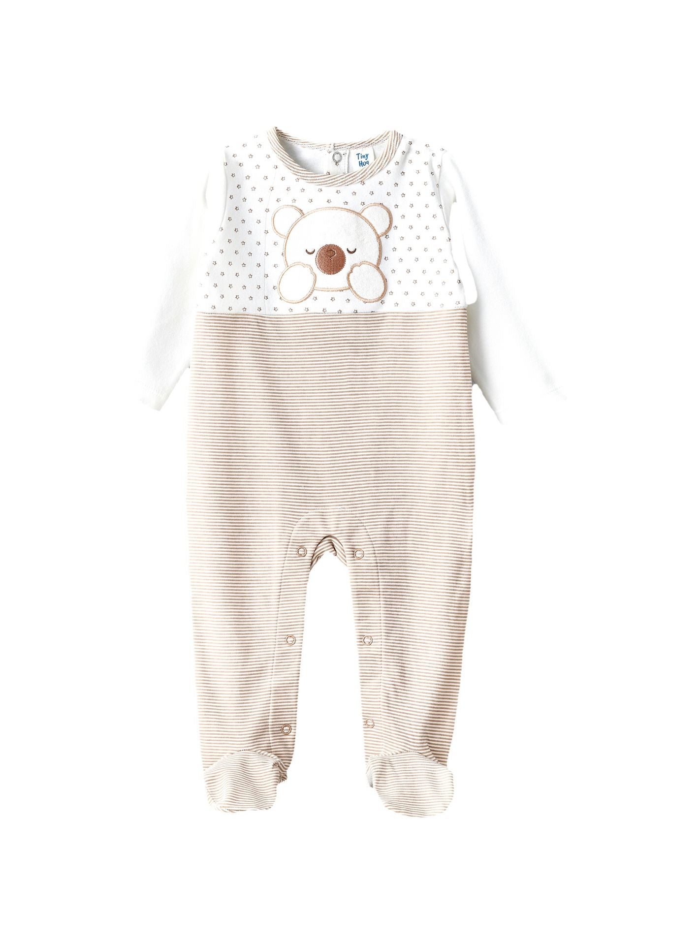 UniqKidz Striped Long Sleeves Sleepsuit-baby-boys-clothing-nightwear-sleepsuits-image-1