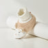 Faux Fur Textured Booties with Ear Applique - Brown / 17