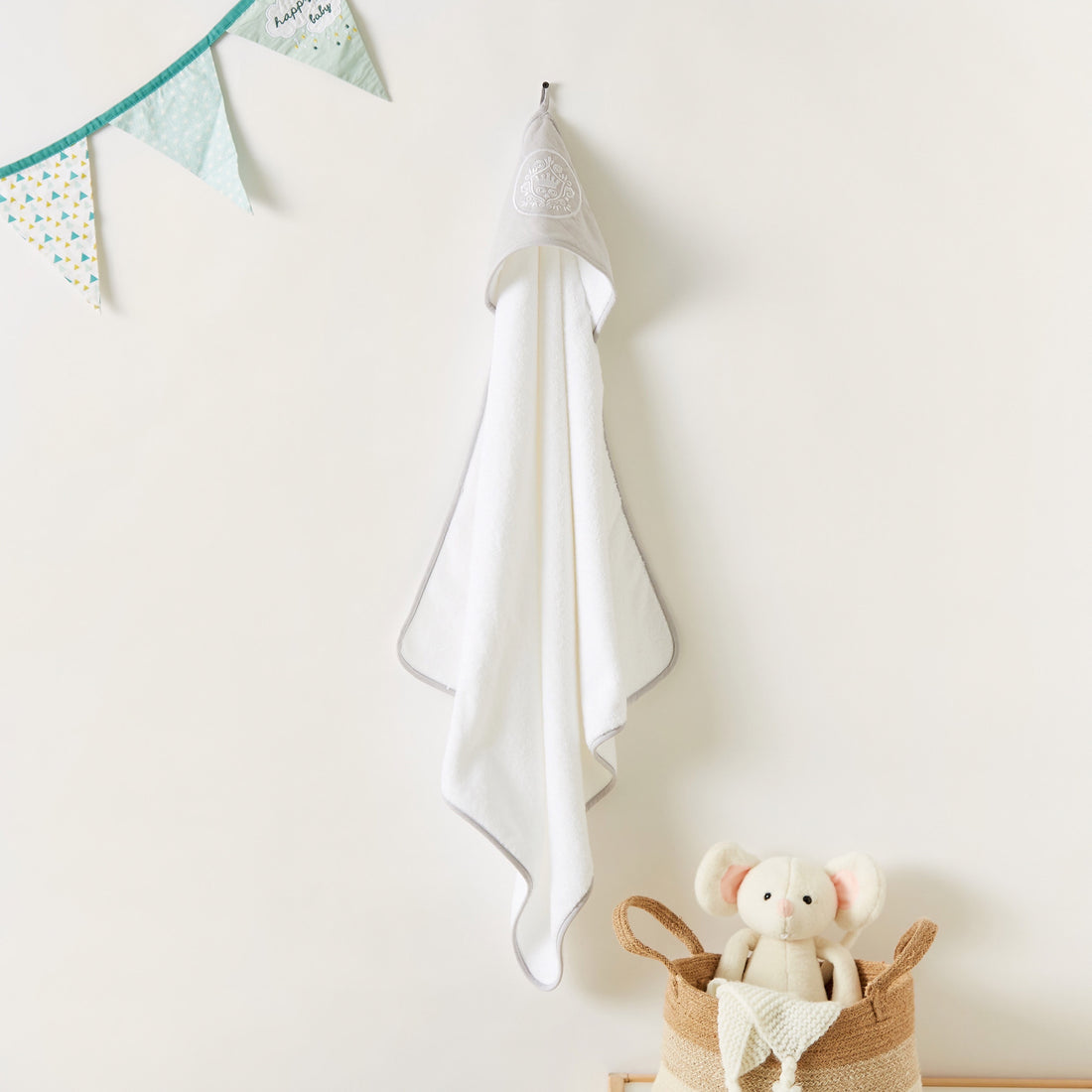 Giggles Embroidered Hooded Towel - 75x75 cms - Multicolour / Free Size