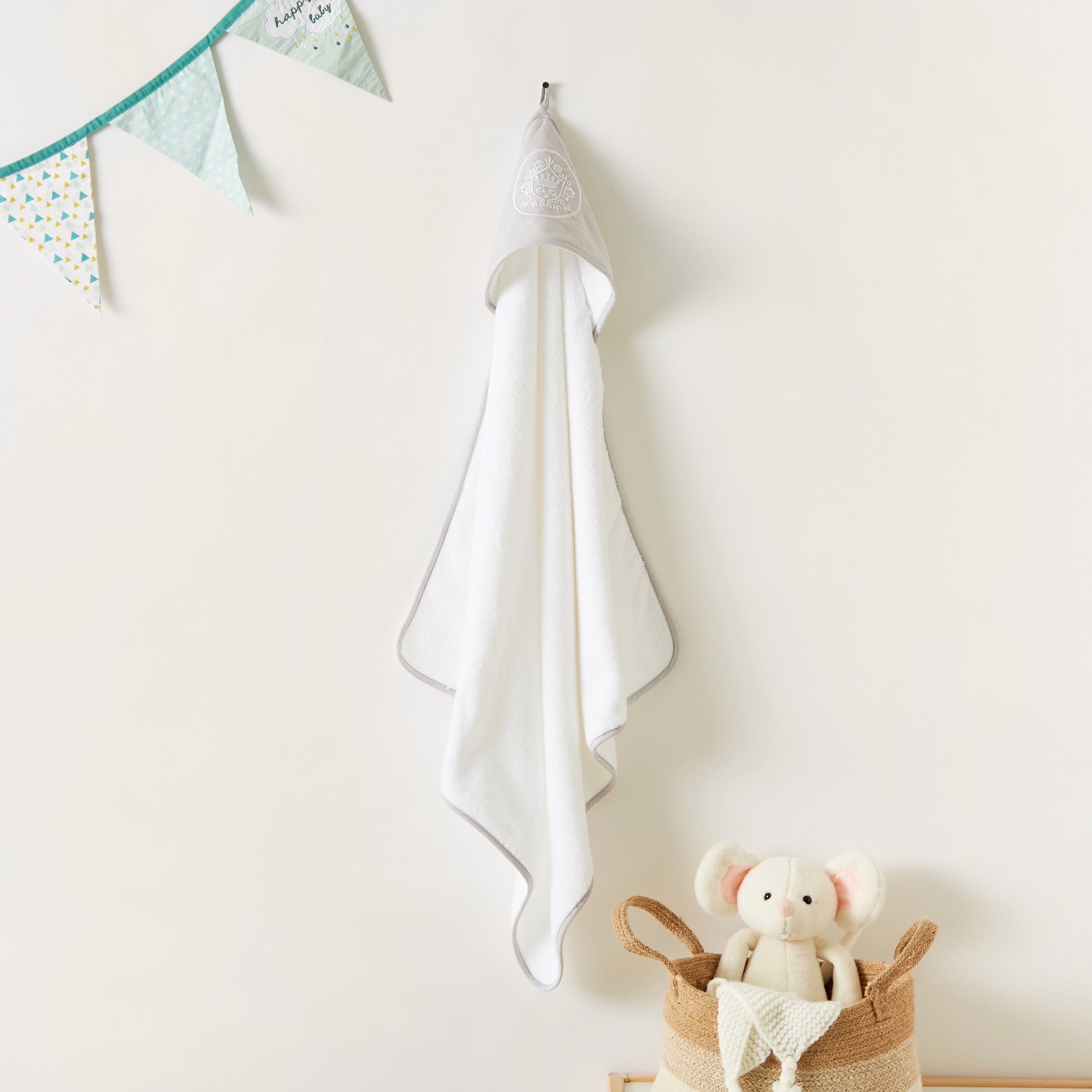 Giggles Embroidered Hooded Towel - 75x75 cms - Multicolour / Free Size