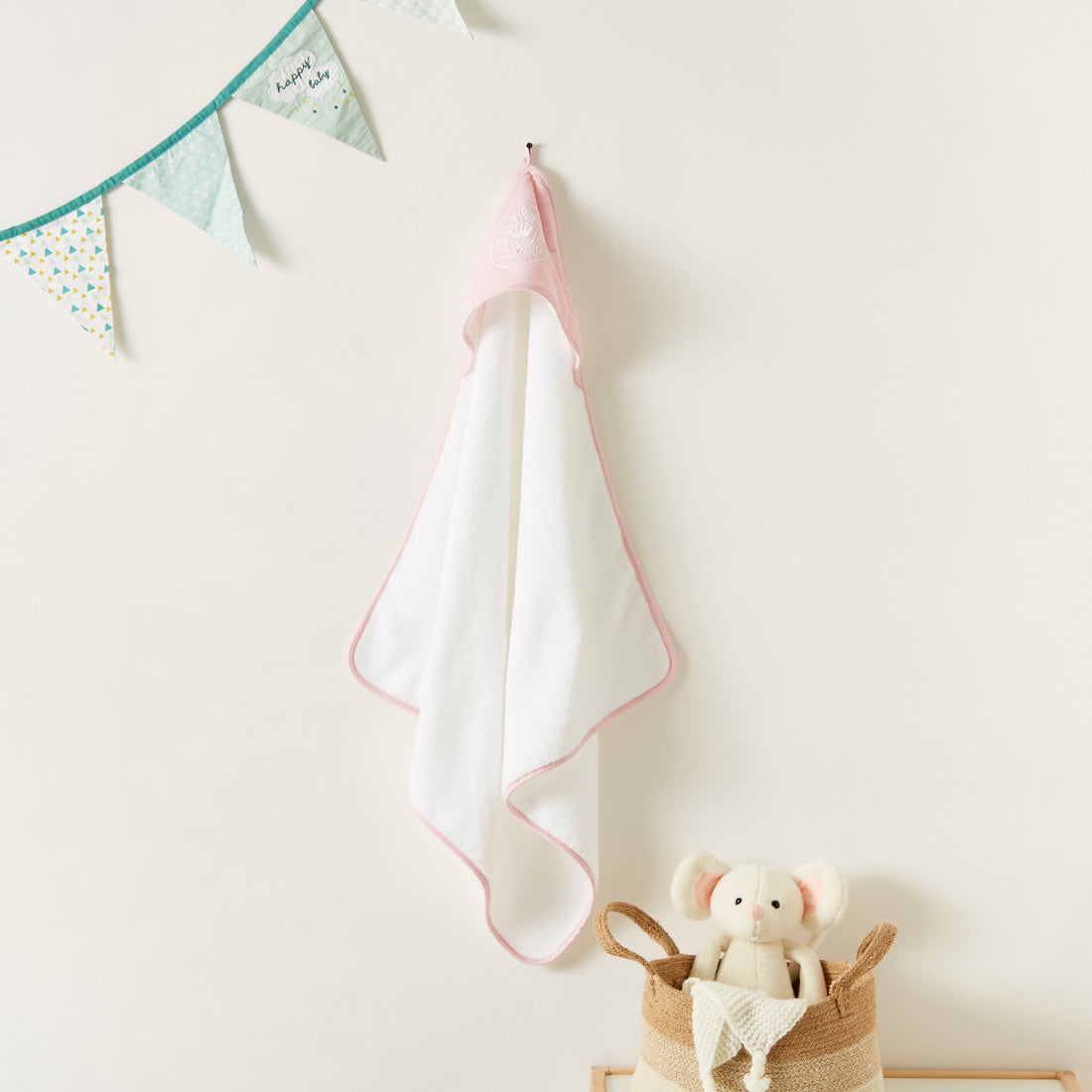 Giggles Embroidered Hooded Towel - 75x75 cms - Multicolour / Free Size