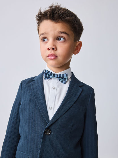 Baker by Ted Baker Navy Seersucker Textured Suit Jacket and Shorts Set