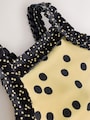 Yellow/Black Polka Dot Ruffle Swimsuit (3-16yrs) - Size 3 Years (98cm)
