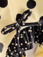 Yellow/Black Polka Dot Ruffle Swimsuit (3-16yrs) - Size 3 Years (98cm)