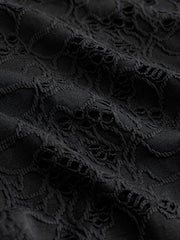 Black Embroidered One Shoulder Swimsuit (3-16yrs) - Size 3 Years (98cm)