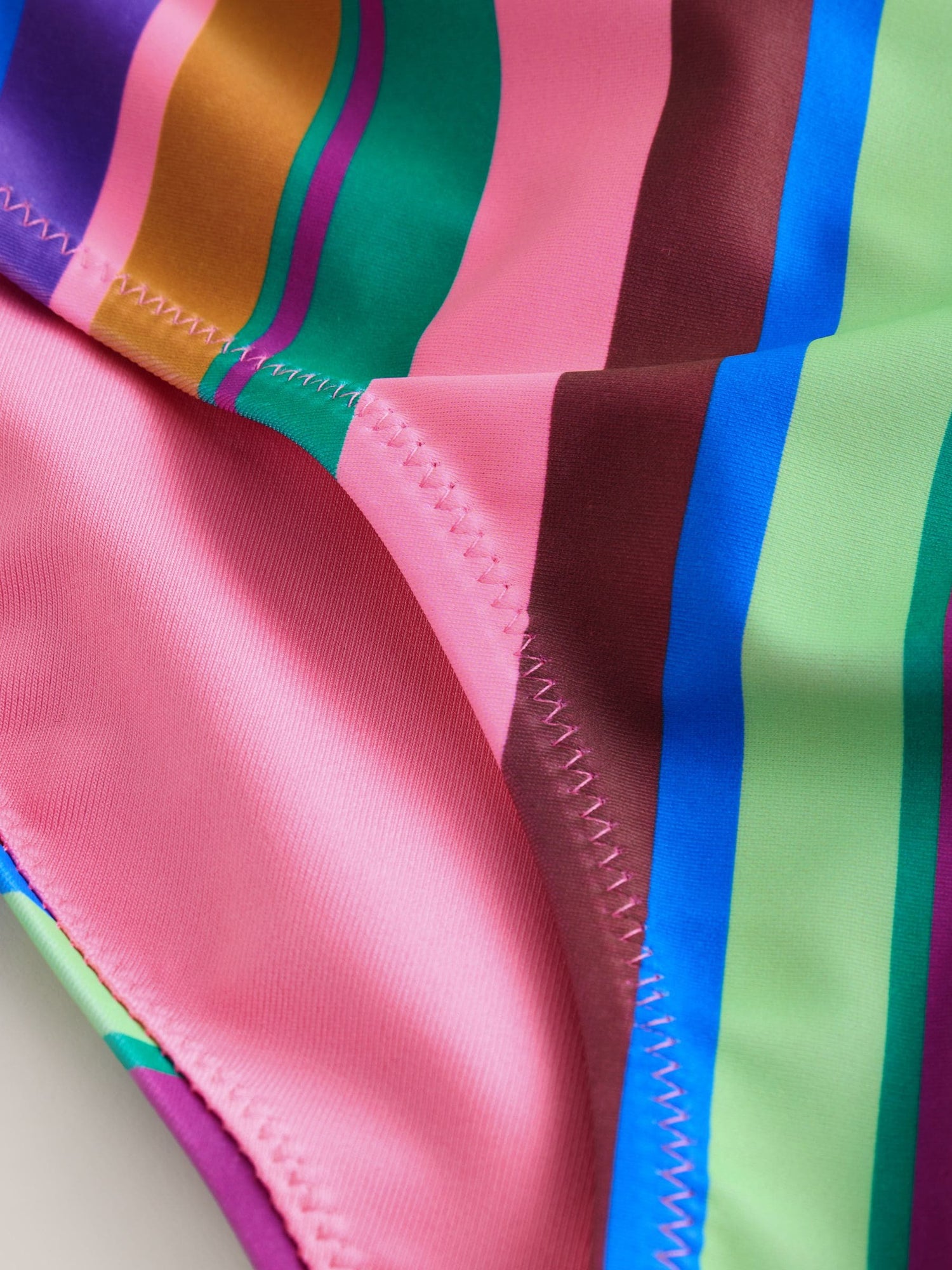 Multi Rainbow Stripe Strappy Ruched Swimsuit (3-16yrs) - Size 3 Years (98cm)