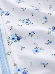 Blue/White Floral Polka Dot Long Sleeve Sunsafe Swimsuit (3mths-16yrs) - Size 3 Years (98cm)