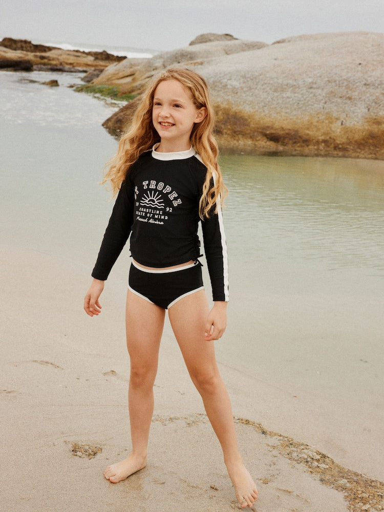 Black/White Graphic Sunsafe Suit (3-16yrs) - Size 3 Years (98cm)