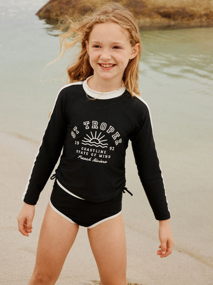 Black/White Graphic Sunsafe Suit (3-16yrs) - Size 3 Years (98cm) - Default 1