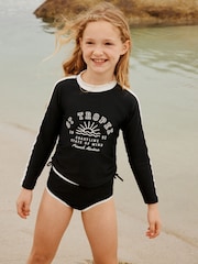 Black/White Graphic Sunsafe Suit (3-16yrs) - Size 3 Years (98cm)