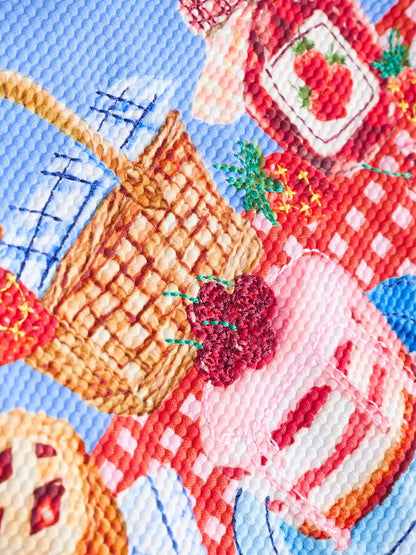 Red/Blue Gingham Picnic Frill Leg Swimsuit (3mths-10yrs)