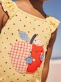 Yellow Apple Polka Dot Frill Swimsuit (3mths-7yrs) - Size 3-6 Months (62-68cm)
