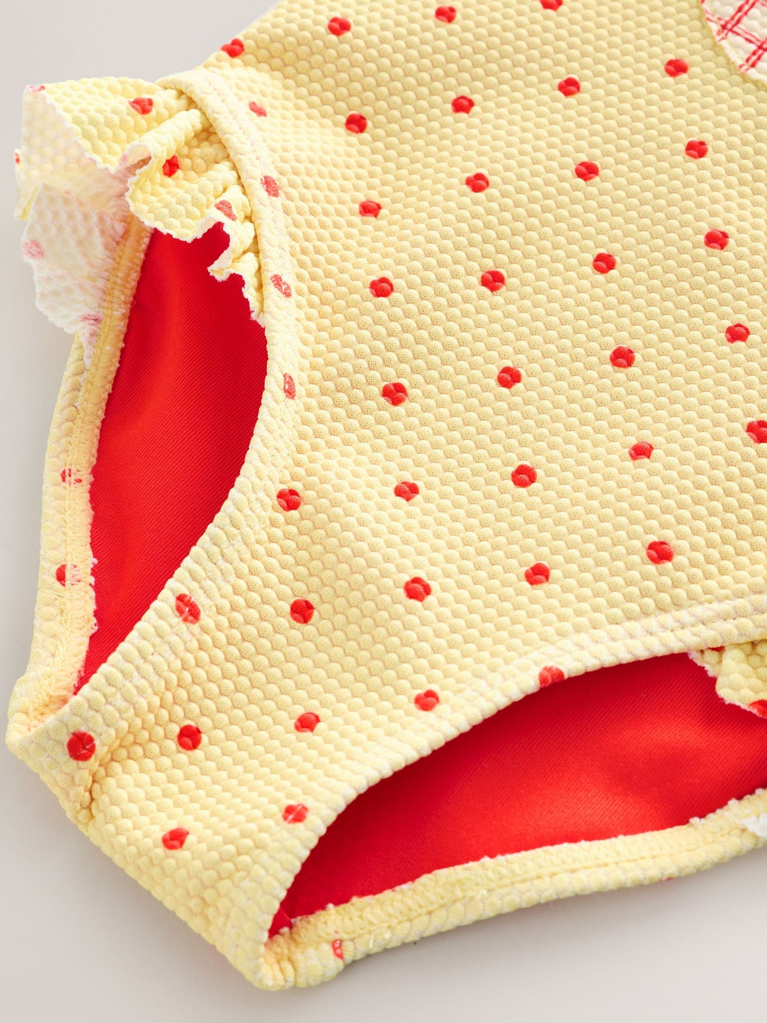 Yellow Apple Polka Dot Frill Swimsuit (3mths-7yrs) - Size 3-6 Months (62-68cm)