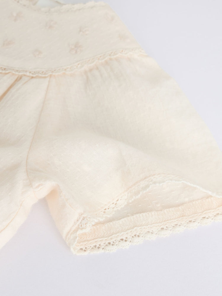 White Woven Baby Top and Shorts 2 Piece Set (0mths-2yrs)