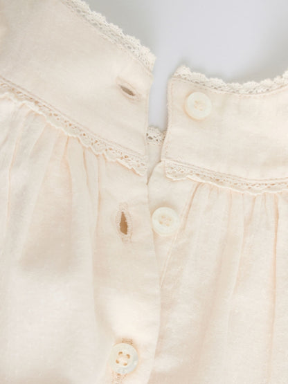 White Woven Baby Top and Shorts 2 Piece Set (0mths-2yrs)