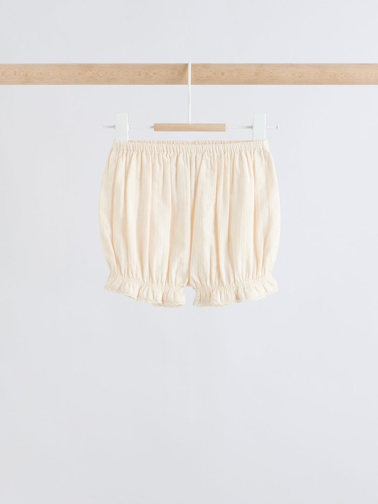 White Woven Baby Top and Shorts 2 Piece Set (0mths-2yrs)