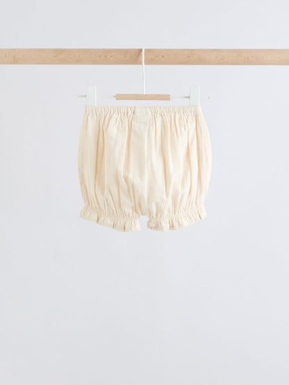 White Woven Baby Top and Shorts 2 Piece Set (0mths-2yrs)