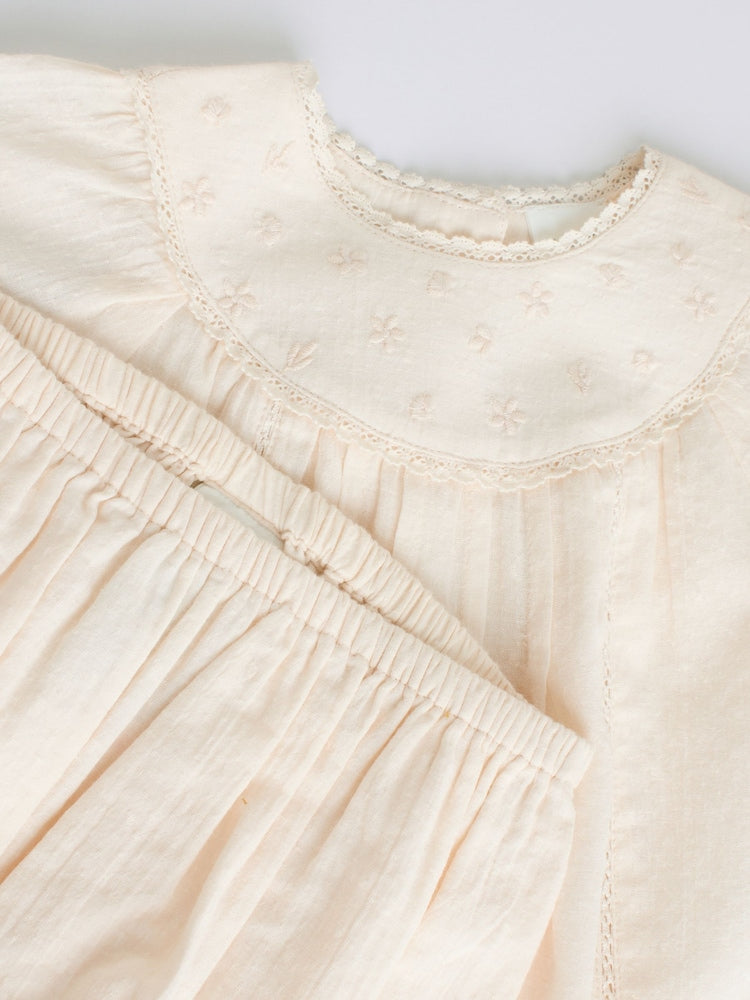 White Woven Baby Top and Shorts 2 Piece Set (0mths-2yrs)