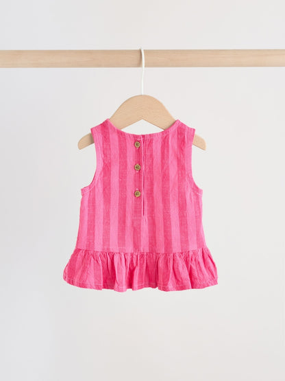 Red Stripe Baby Woven Top and Trousers Set 2 Piece (0mths-2yrs) - Size Up to 1 Month (56cm)