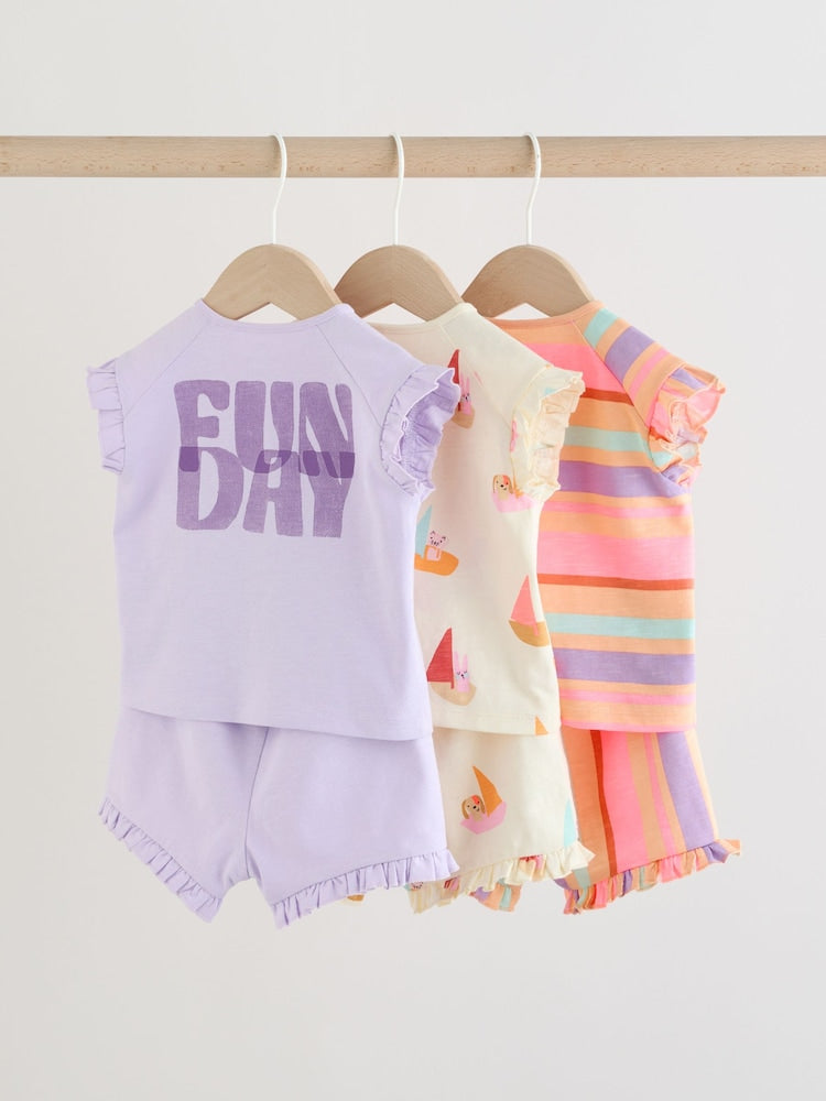 Bright Summer Short Sleeve Top and Shorts Baby Set 6 Piece (0mths-2yrs)