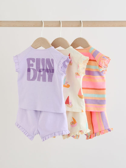 Bright Summer Short Sleeve Top and Shorts Baby Set 6 Piece (0mths-2yrs)