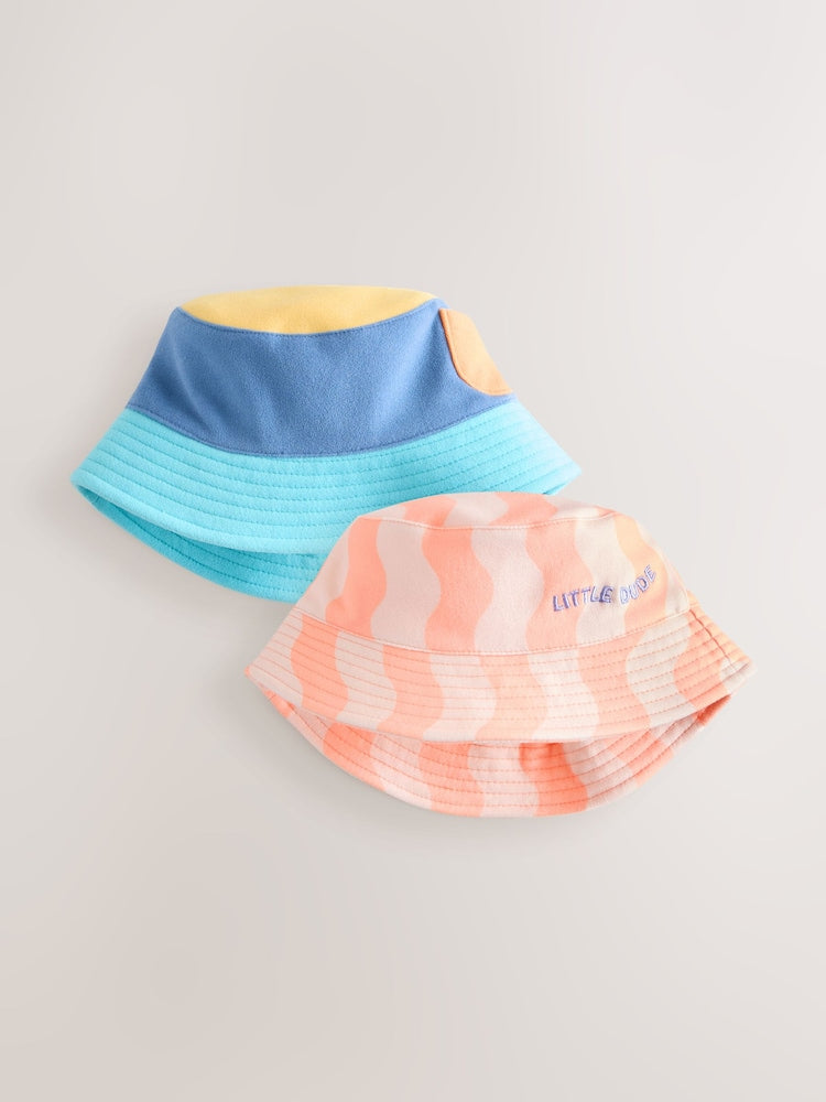Orange Brights Bucket Hats 2 Pack - Orange Brights / Up To 3 Months (50 - 62cm)