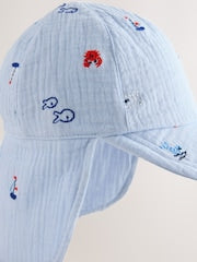 Blue Embroidered Legionnaire Baby Summer Hat - Size 50cm (First Size)