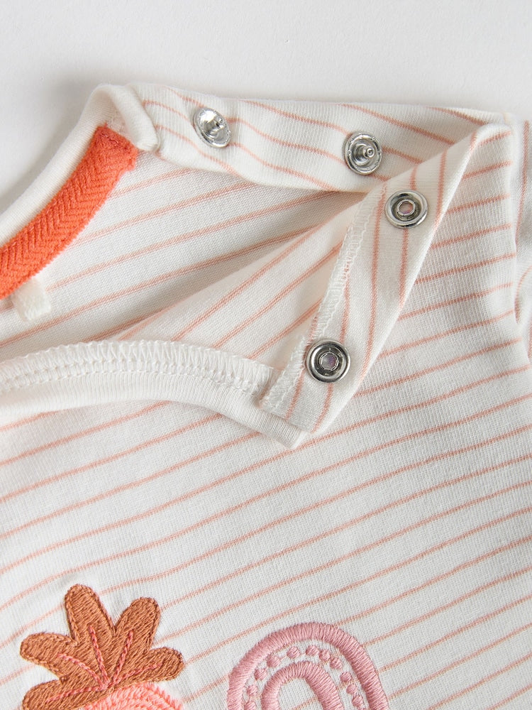 Ecru Short Sleeve Baby Tops and Wide Leg Leggings Set 2 Piece (0mths-2yrs)