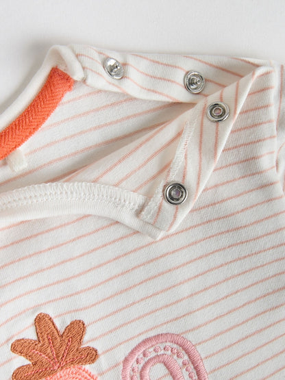 Ecru Short Sleeve Baby Tops and Wide Leg Leggings Set 2 Piece (0mths-2yrs)