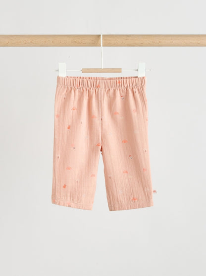 Ecru Short Sleeve Baby Tops and Wide Leg Leggings Set 2 Piece (0mths-2yrs)